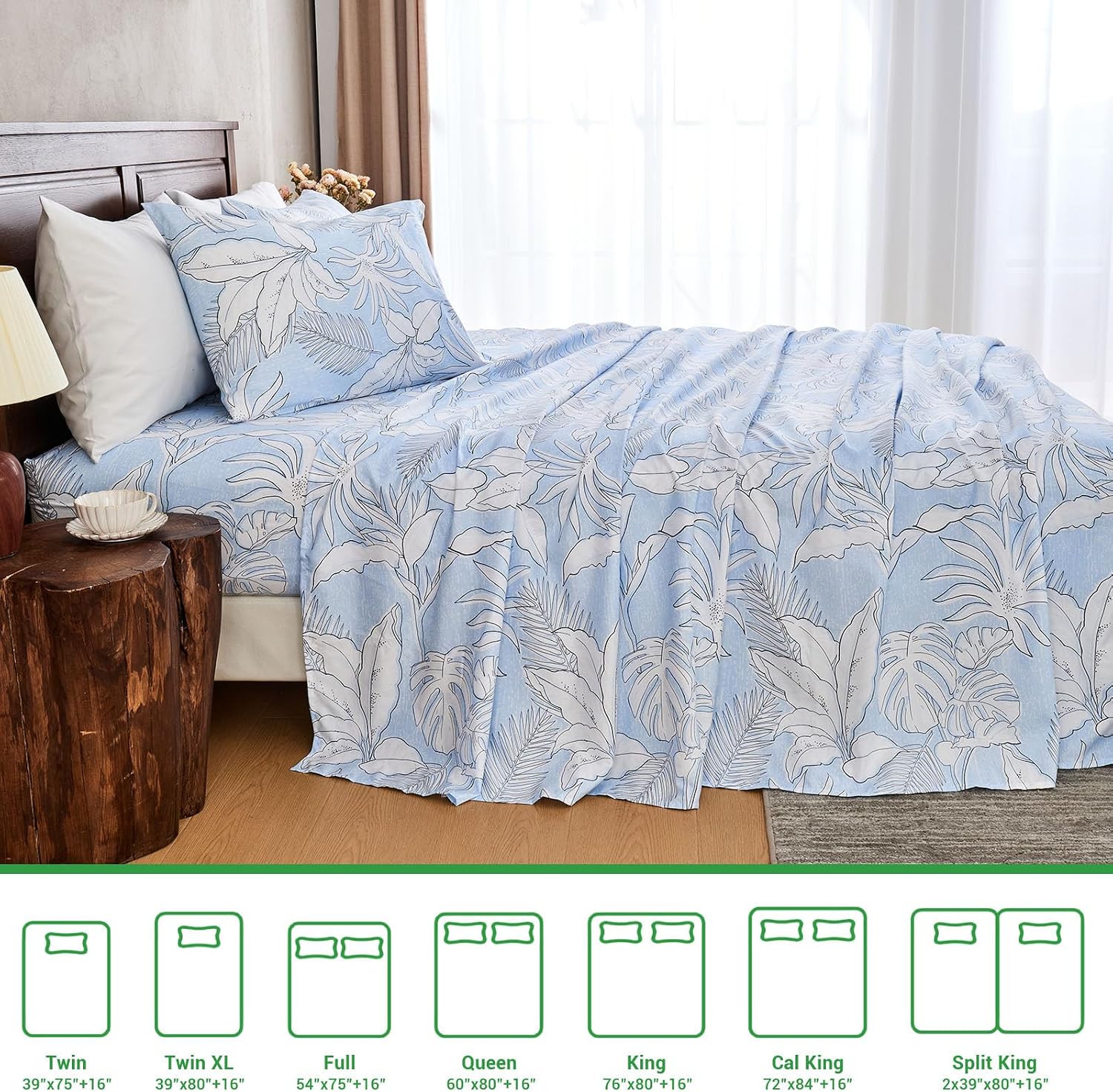 Aldernest 4PC Deep Pocket Queen Sheet Set Fit 16", 1.27 kg