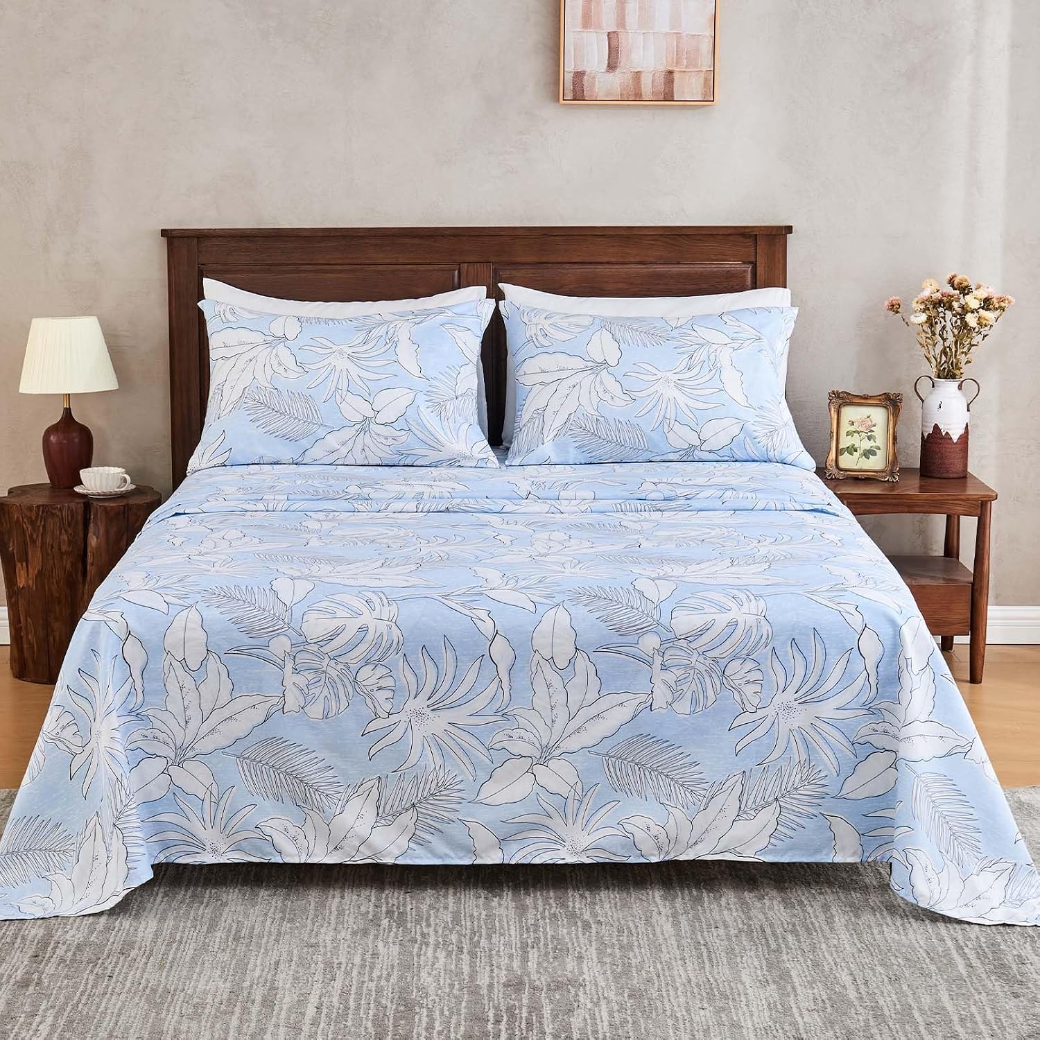 Aldernest 4PC Deep Pocket Queen Sheet Set Fit 16", 1.27 kg