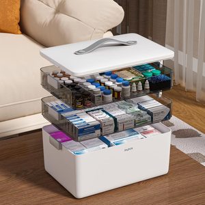Aldernest 3-Tier Medicine Storage Box Cabinet, 1.68 kg, white