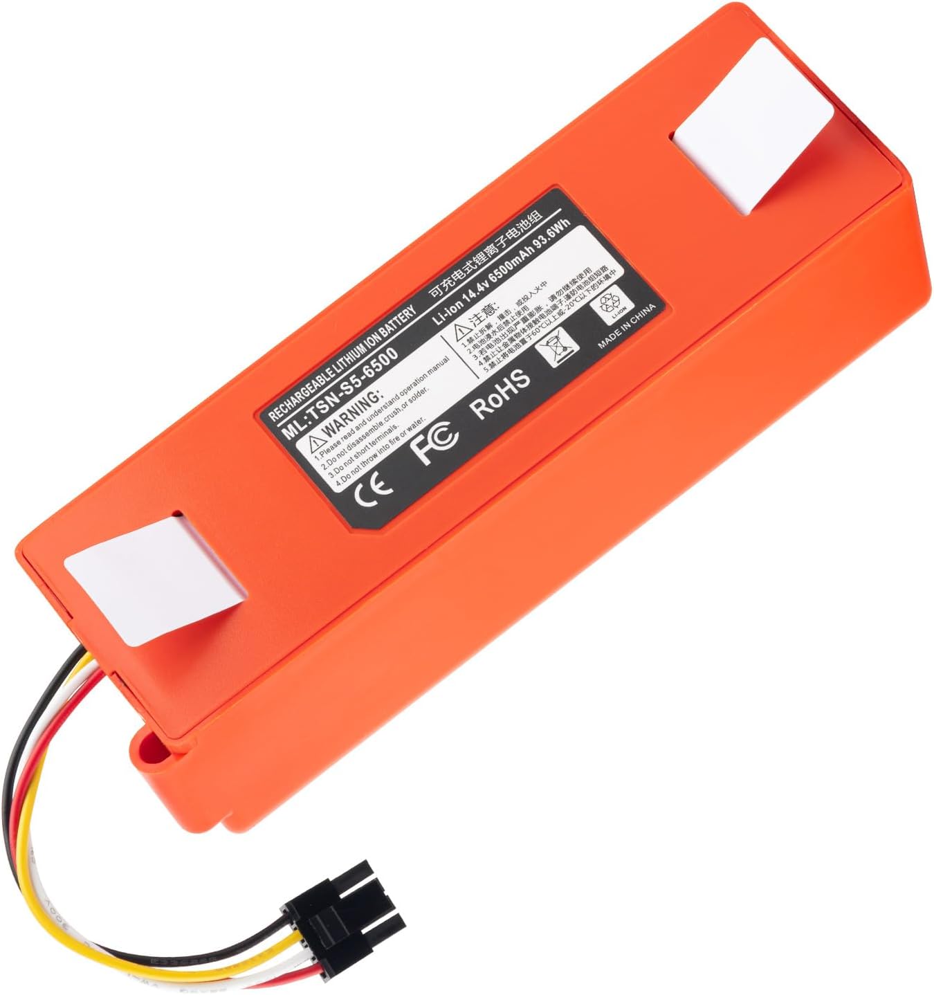 DomiCasa 14.4V 6500mAh Replacement Battery for Roborock S4 S5 S50 S6 S7 Max, 0.5 kg