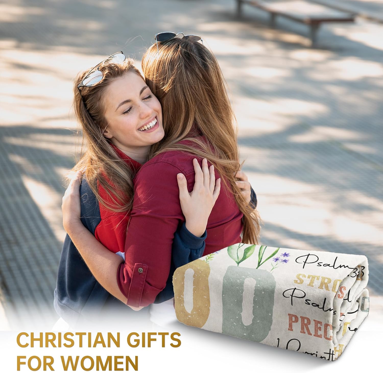 VelloHome Gifts for Women, Birthday Inspirational Christian Blanket, 60"x50", Beige