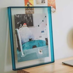 Aldernest 11x16 Acrylic Picture Frame, Floating Photo Frame for Wall Hanging and Desktop Decoration for Gallery, 2.9 pounds, light Blue