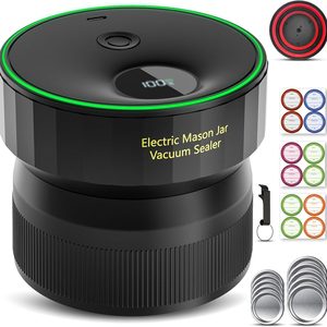 Ashenby 2026 Upgraded One-Integrated Mason Jar Vacuum Sealer, Fully Automated, Matte Black, 5