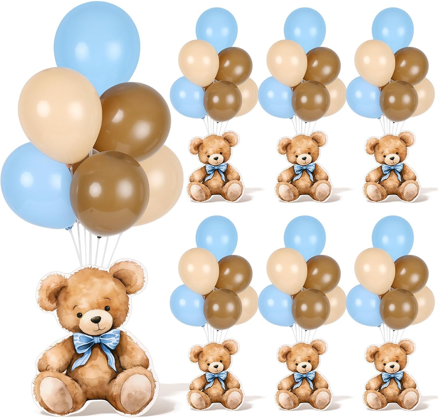Birchmont 4 Sets Balloon Stand Kit for Table Bear Baby Shower Tables Centerpieces with Balloon Boy Baby Shower Decorations for Bear Theme Gender