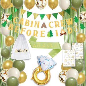 Aldernest Camp Bachelorette Party Decorations, Cabin Crew Before I Do Banner, Green
