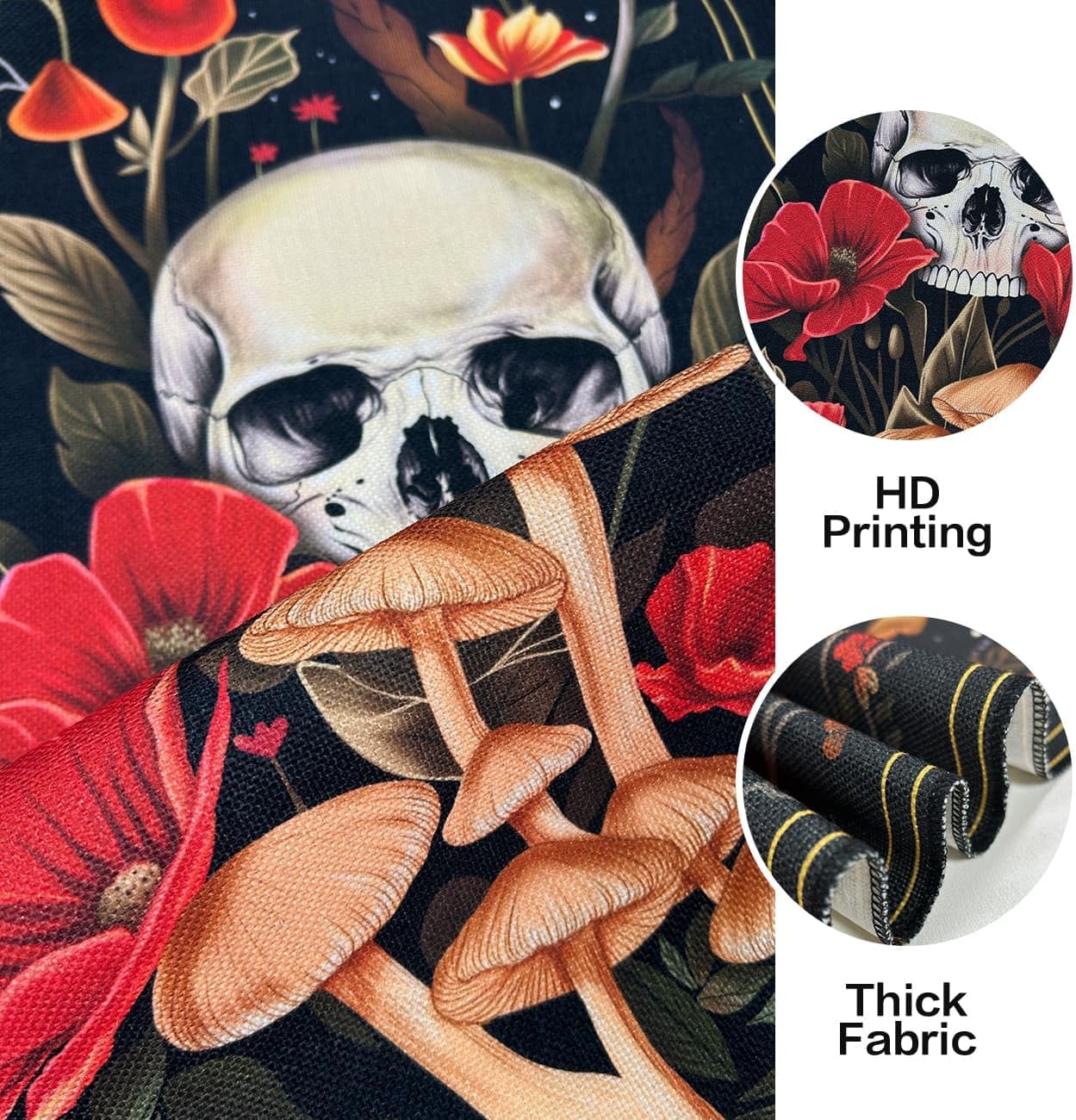 Ashenby 2 Pack Witchy Gothic Wall Decor, Moth Skull Tapestry for Room 12.8x51.2, 0.36 kg, colours