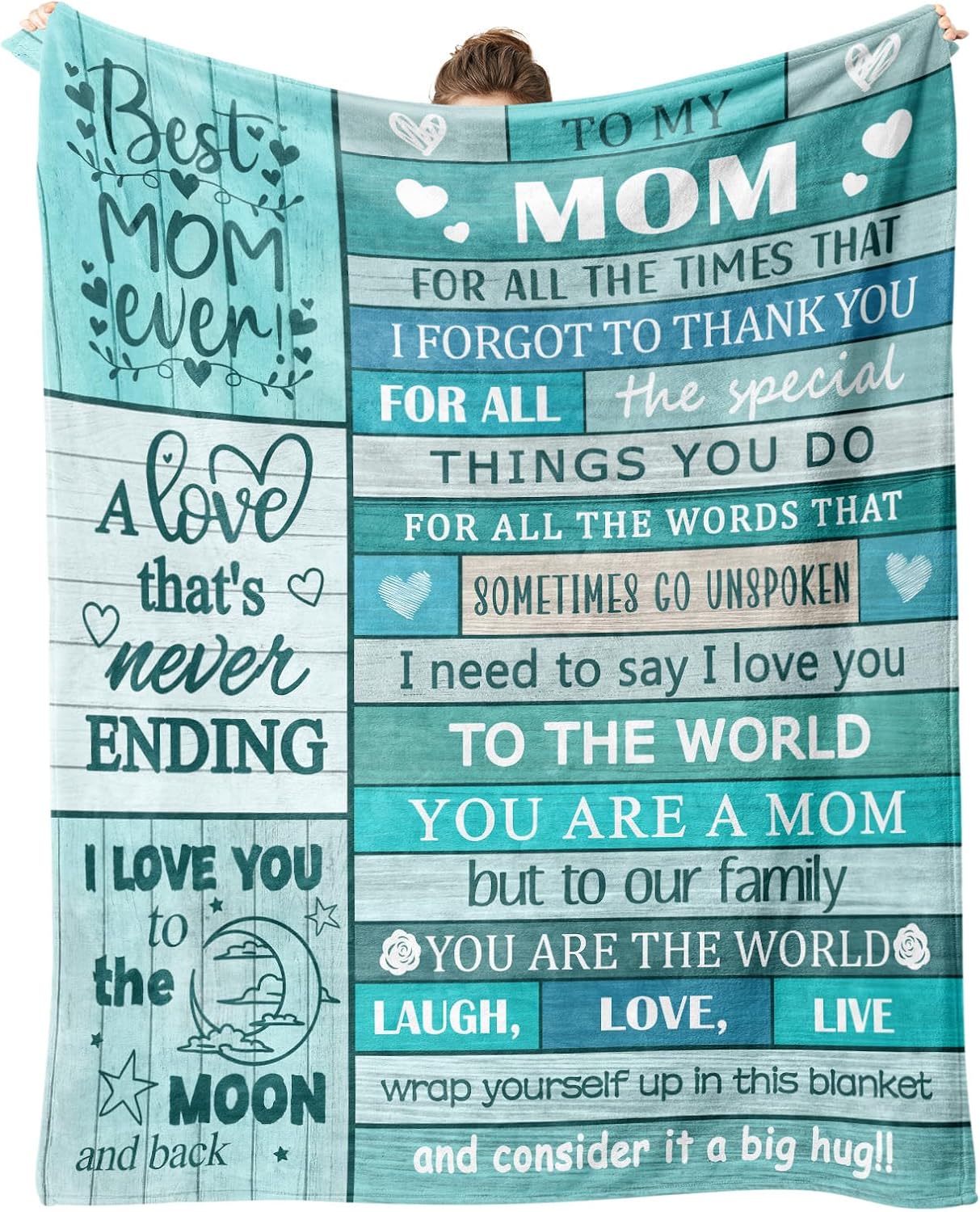Brackenly Gifts for Mom, Mom Birthday Gifts, Moms Blanket from Son Daughter, 0.57 kg, 60"x50", Mom Gifts