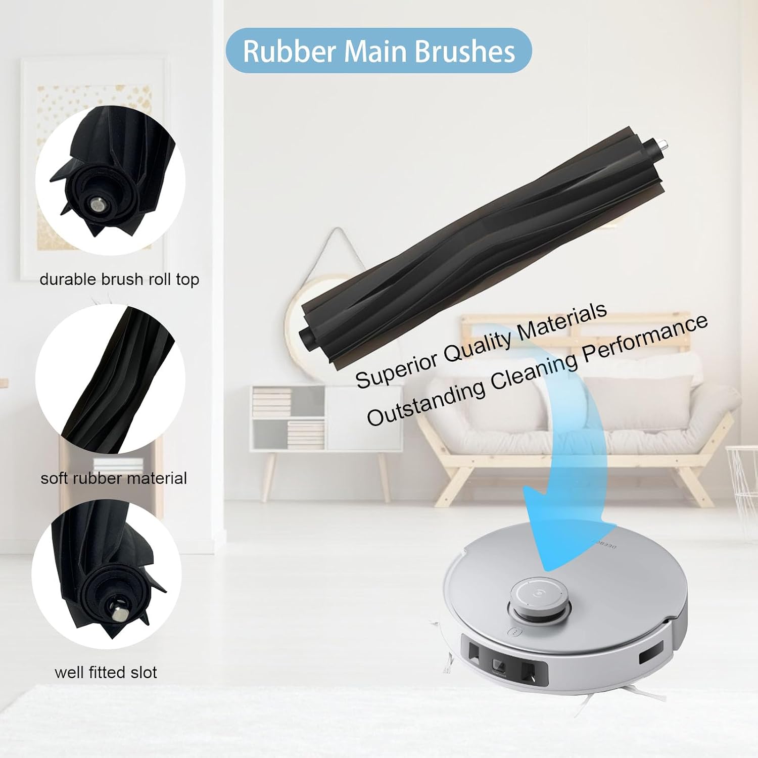 Ashenby 24 Pack Replacement Parts for ECOVACS Deebot T20 Omni / T20 Max / T20 Pro Robot Vacuum, Includes Main brushes, HEPA filter, Mop pad