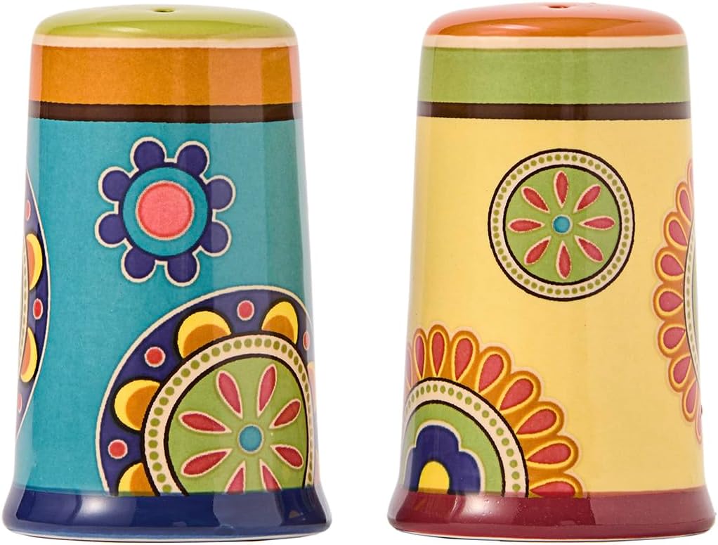 Aldernest Tunisian Ceramic Salt & Pepper Shaker Set, for Kitchen or Decor, 0.21 kg