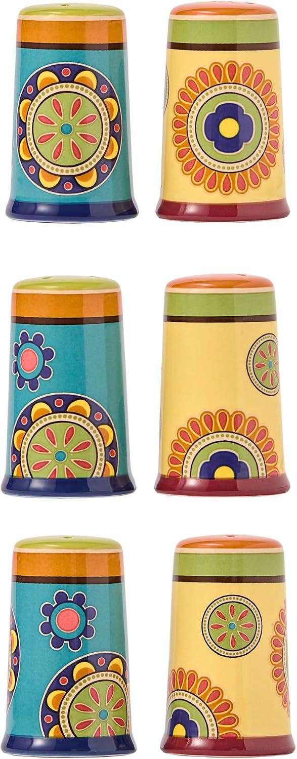 Aldernest Tunisian Ceramic Salt & Pepper Shaker Set, for Kitchen or Decor, 0.21 kg
