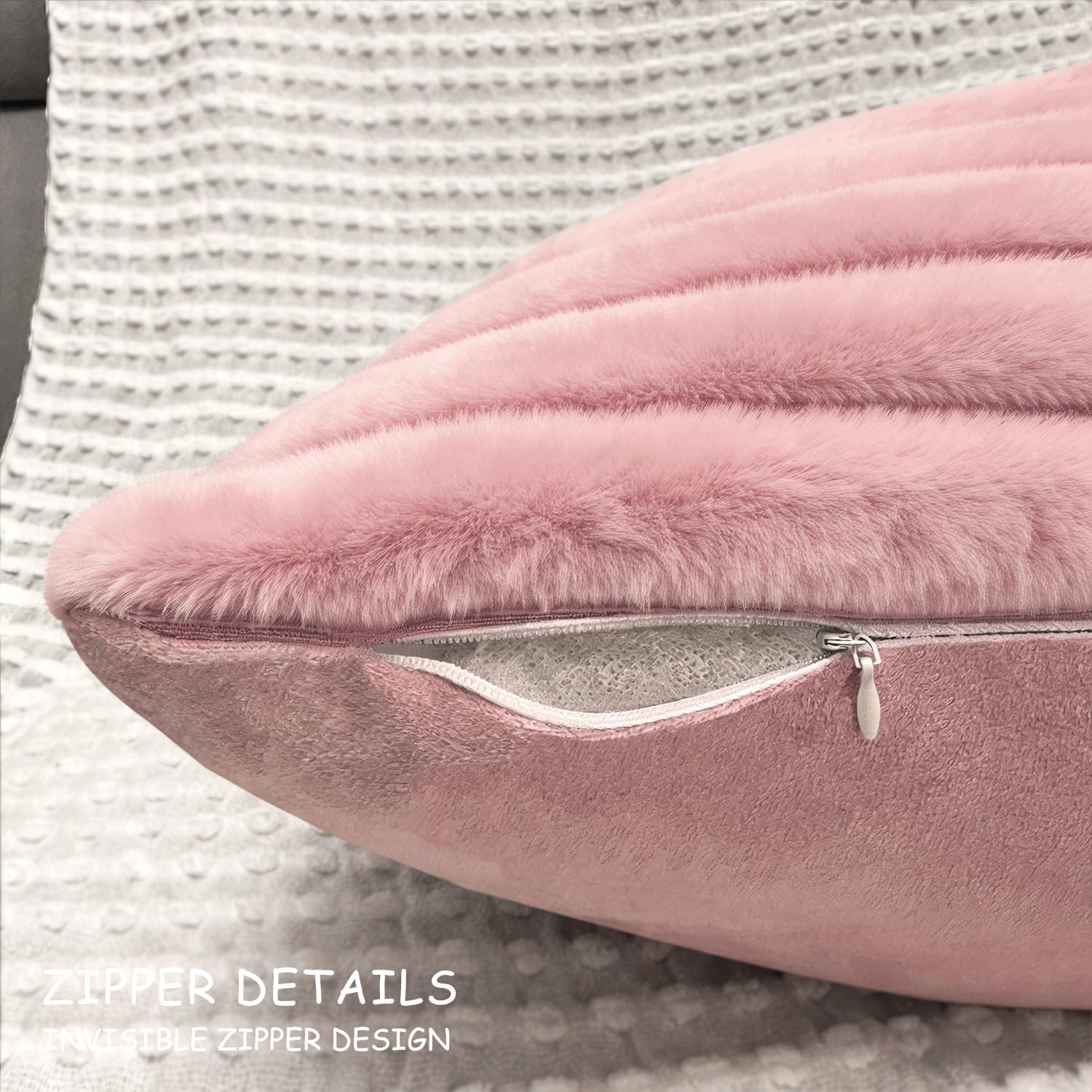 Aldernest 2 Pack 26x26 Pillow Cover Velvet Pillow Covers, Pink