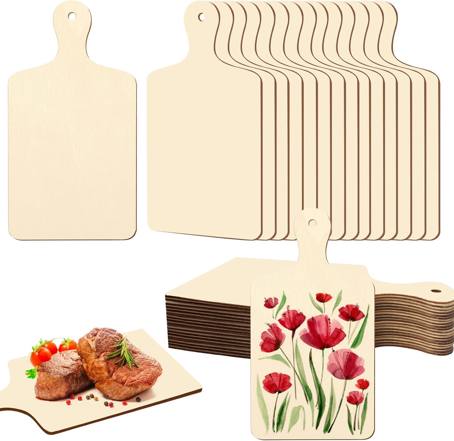 Aldernest 36 Pcs Mini Charcuterie Boards Bulk Small Wooden Cutting Board for Crafts, 1.08 kg, original wood color
