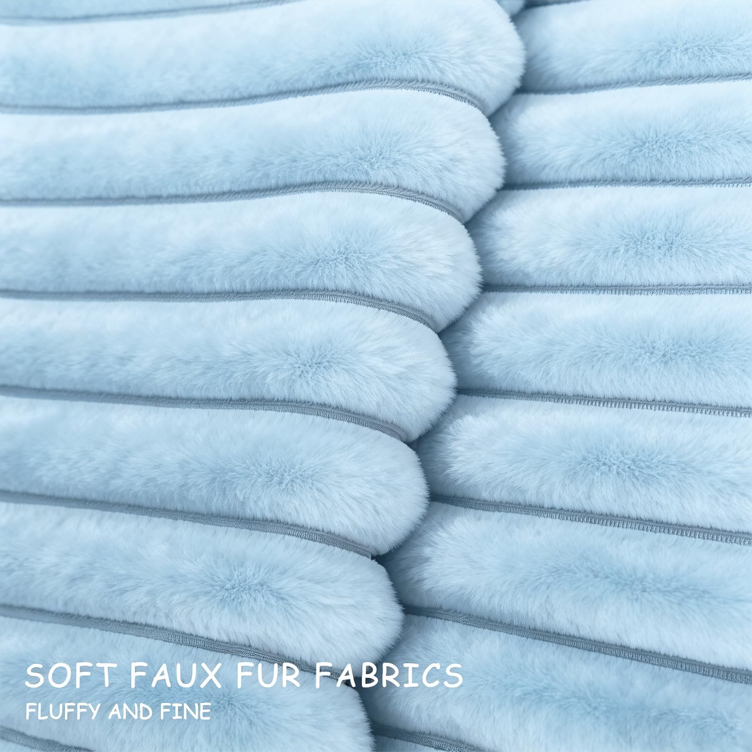 Aldernest 2 Pack 24x24 Pillow Cover Velvet Pillow Covers, Light Blue