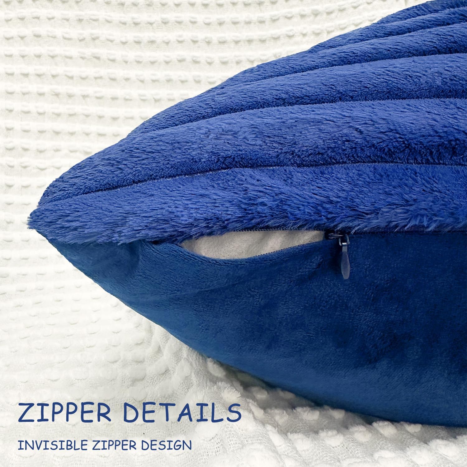 Aldernest 2 Pack 22x22 Pillow Cover Velvet Pillow Covers, Navy Blue