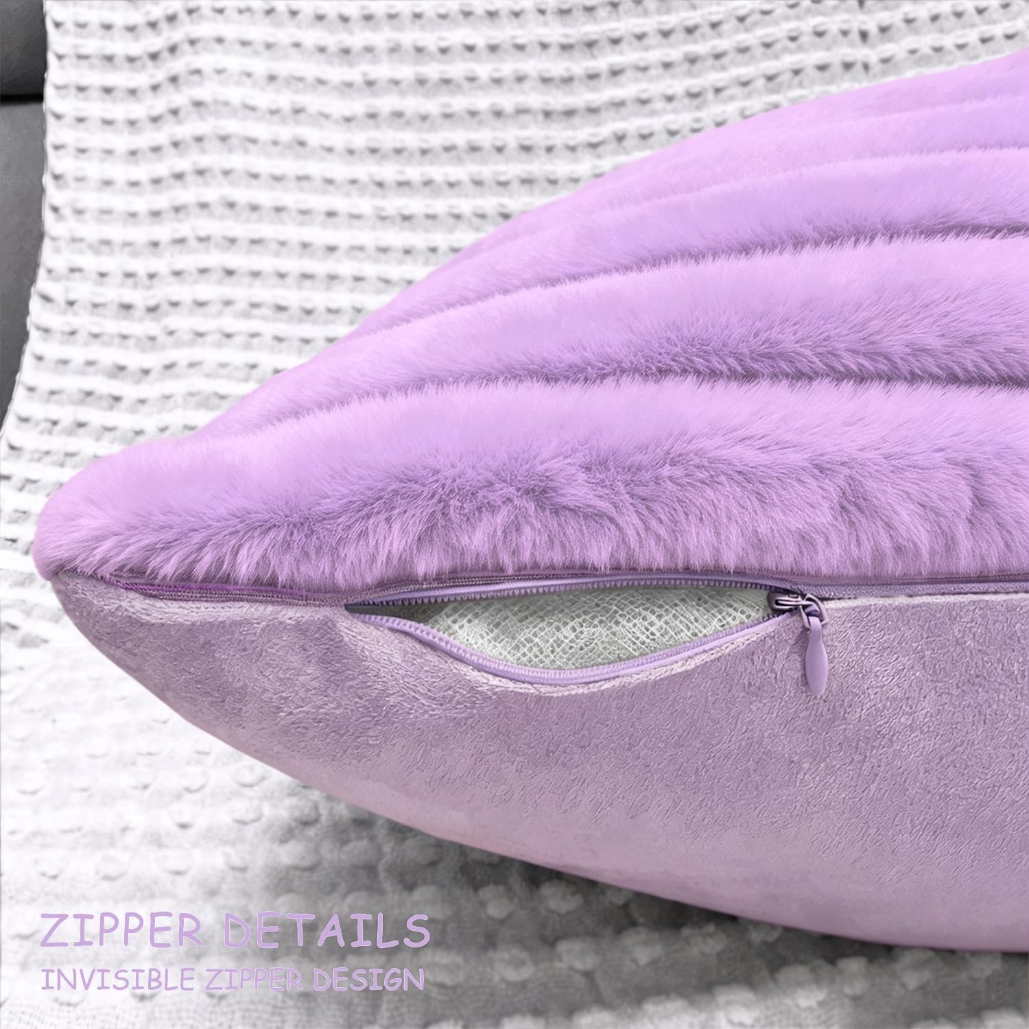 Aldernest 2 Pack 22x22 Pillow Cover Velvet Pillow Covers, Violet