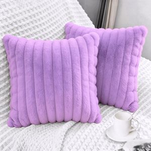 Aldernest 2 Pack 24x24 Pillow Cover Velvet Pillow Covers, Violet