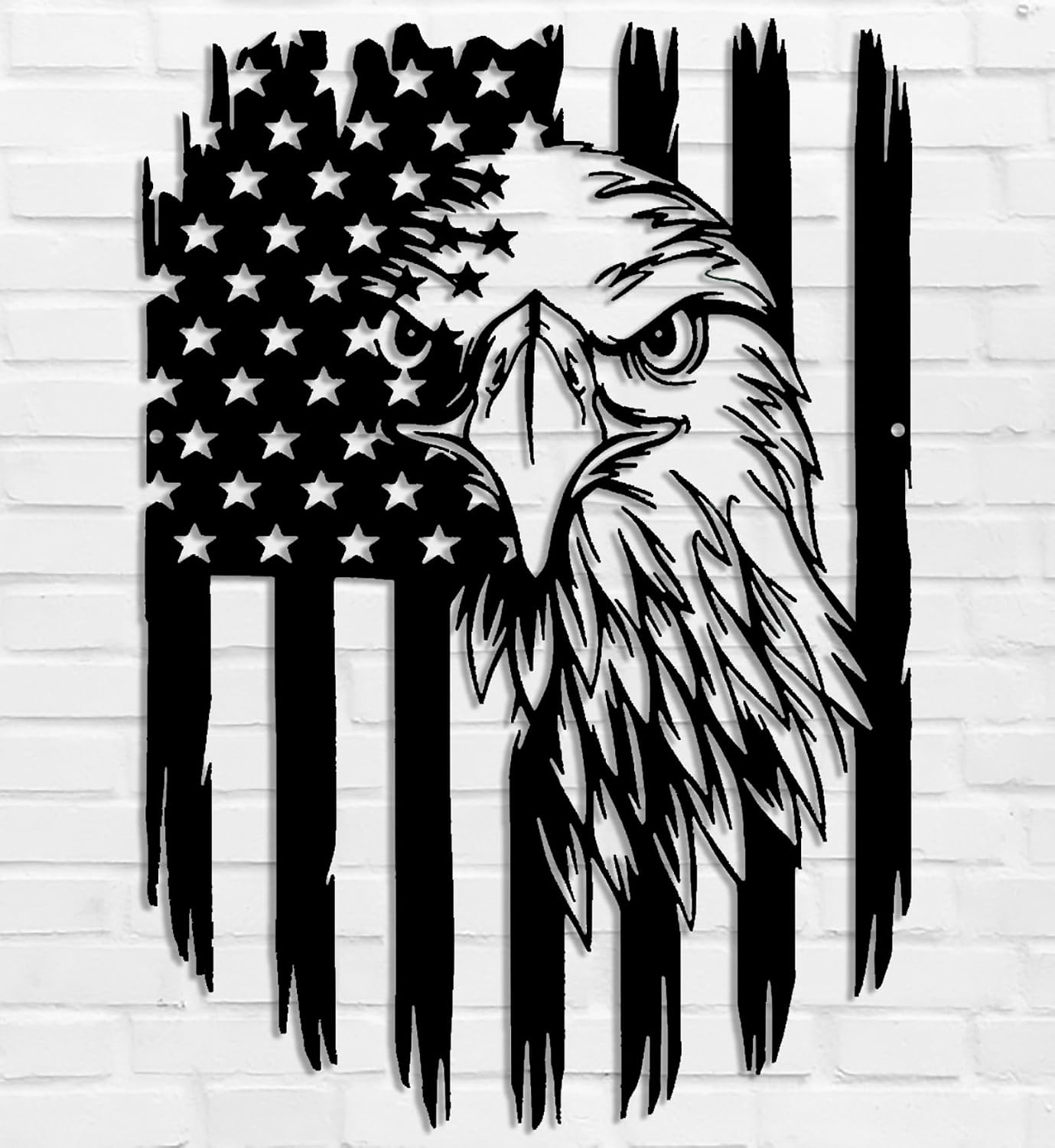 Brackenly American Eagle Metal Wall Art Patriotic Decor American Flag Wall Decor Fourth of July Decorations for Home Office Living Room Indoor Outdoor