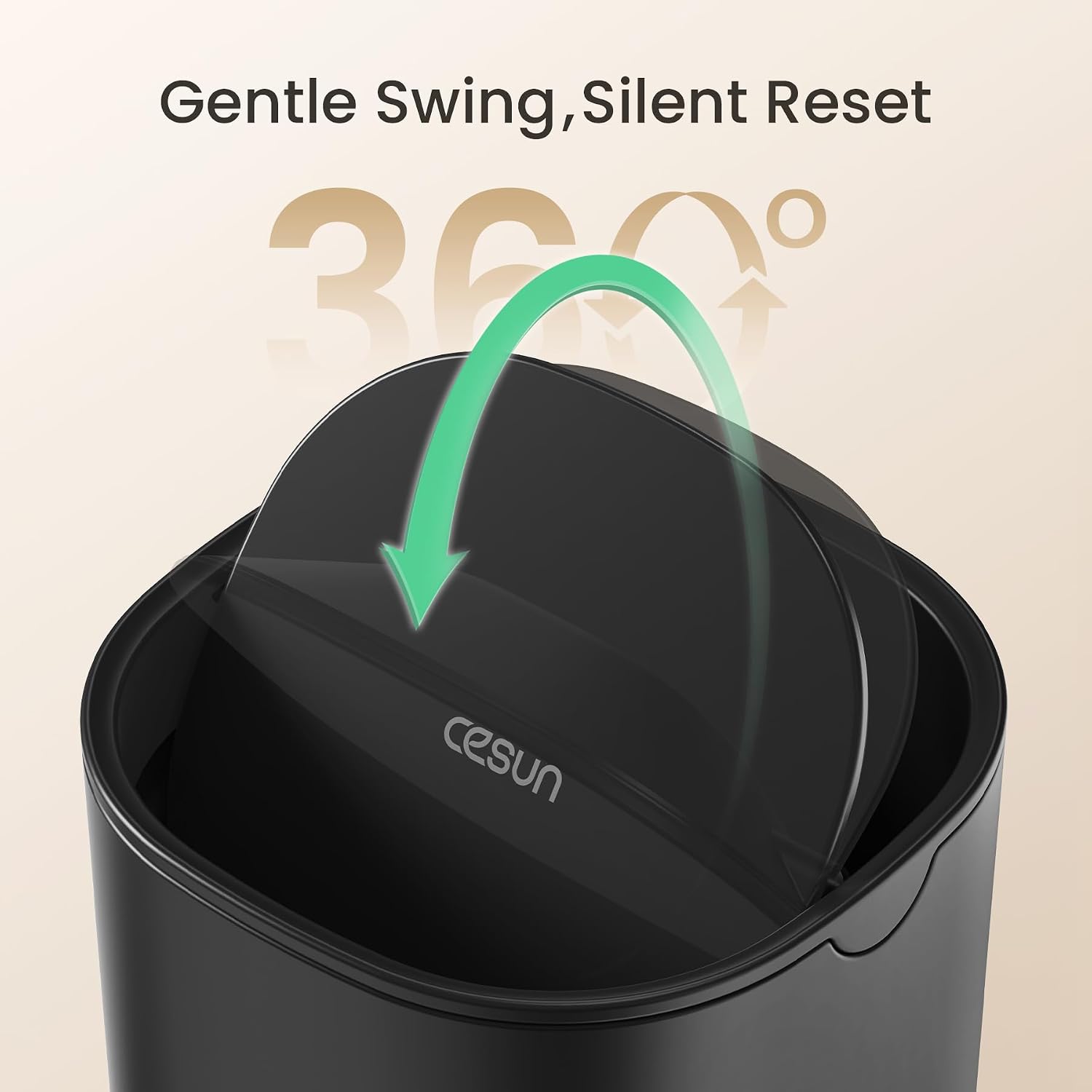 Aldernest Mini Desktop Trash Can with Swing Lid, 0.4 Gal Desk Trash Can, Black, 0.44 kg