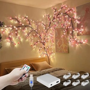 NestoraHome 7.55FT 144LED Pink Cherry Blossom Tree Branch Lights for Wall Battery Box, 0.85 kg