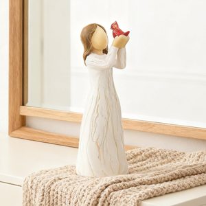 VelloHome Cardinal Gifts for Women Sympathy Gifts for Loss of Loved One Cardinal Decor Figurine, White