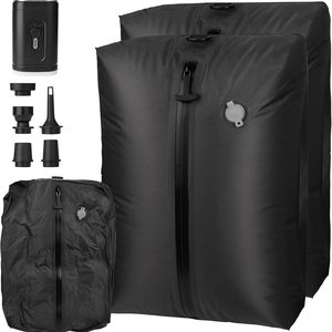 Barleyfield Vacuum Bags for Travel with Pump, Medium, Black, 2 Count