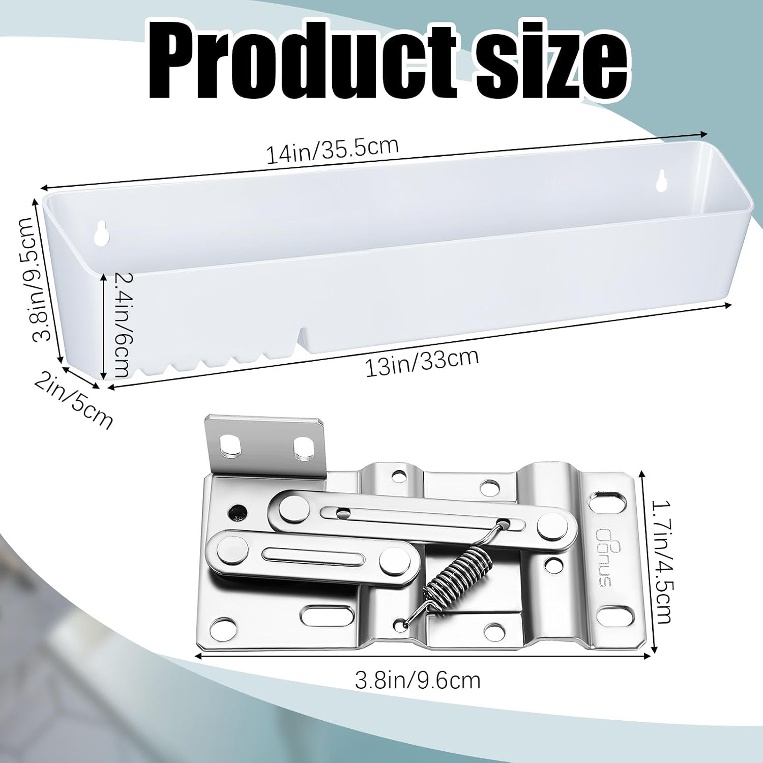 Aldernest 2 Pack 14" Sink False Drawer Tip Out Tray, 1.12 kg, White