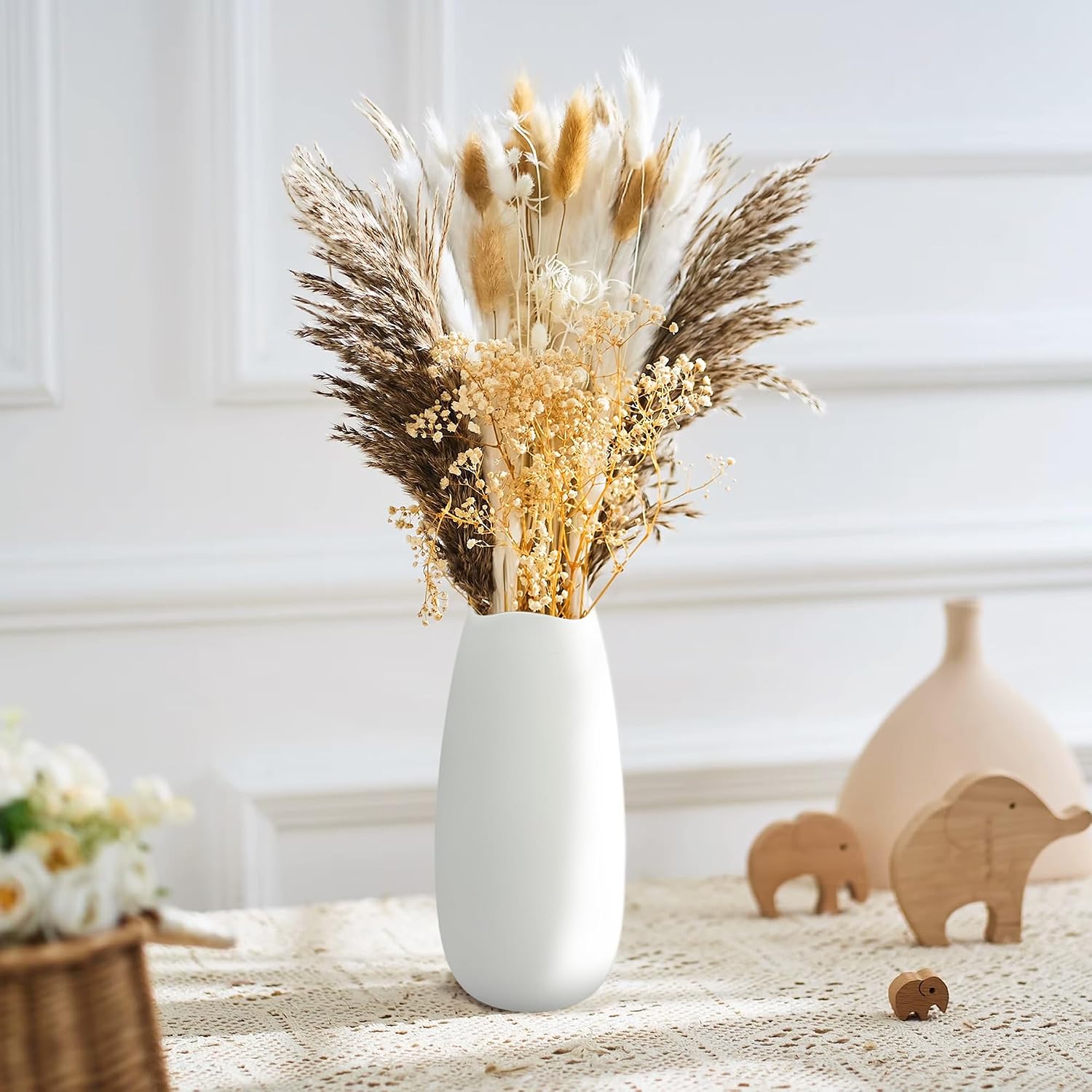 Aldernest White Vases Set of 10, 2.09 kg