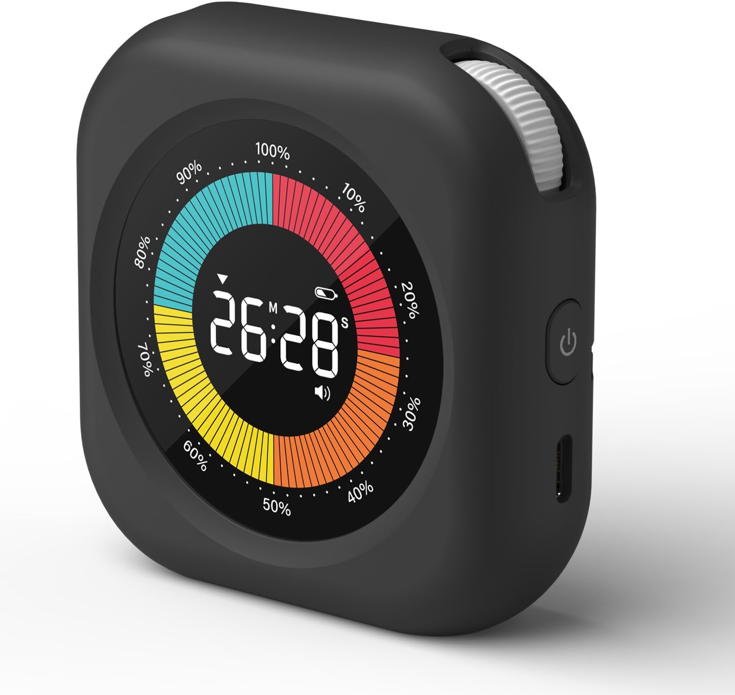 Barleyfield Visual Timer for Kids, Rechargeable 10-Hour Countdown/Up Timer, 0.16 kg, . Rgb & Black Housing, 2 Count
