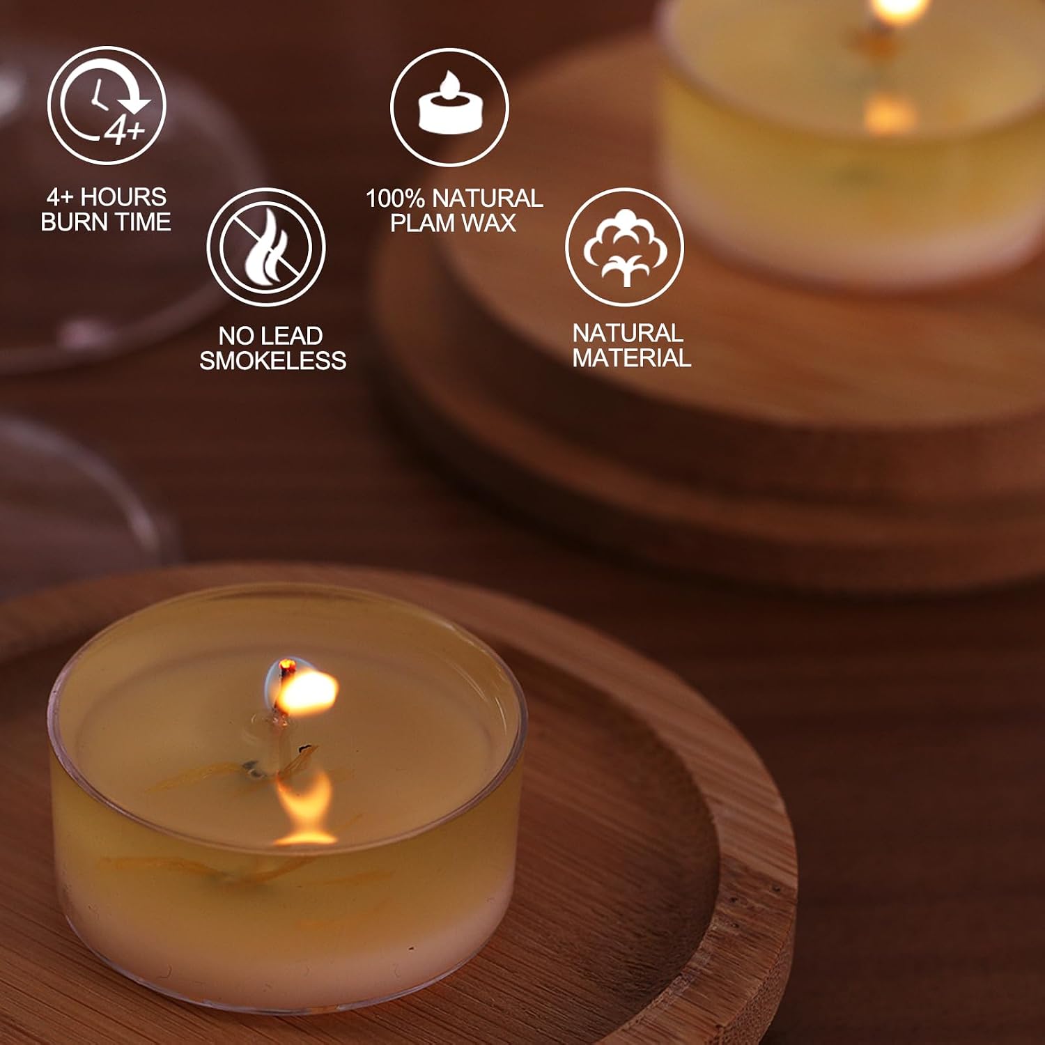 Birchmont 48Pcs Vanilla Scented Tealight Candles, Palm Wax White Tea Lights, 15.68 ounces