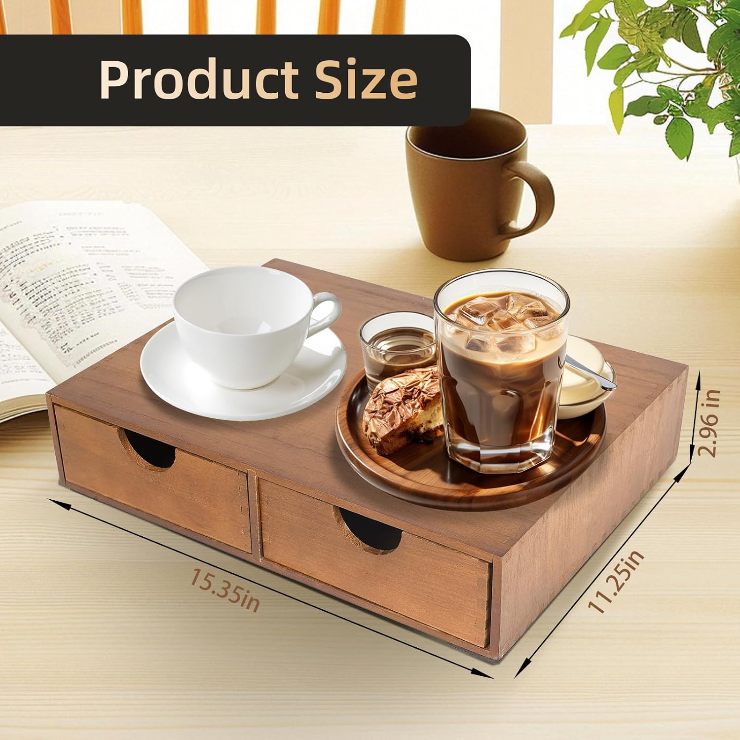 Barleyfield Wooden Coffee Pod Holder Drawer, K Cup Organizer Storage Box, 30 Pods, 1.4 pounds, Walnut