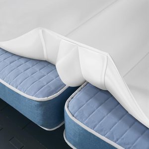 Aldernest Upgrade 3-in-1 Bed Bridge Twin to King Bed Converter with Fitted Sheet- Mattress Gap Filler King Bed-with Sheet Strap Set 78"x 75"-Patent