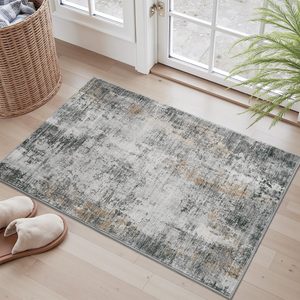 Ashenby 2 x 3 Small Area Rug Indoor Entryway Rug Machine Washable Non Slip Low Pile Carpet Modern Abstract Rugs for Bedroom Kitchen Powder Room Front