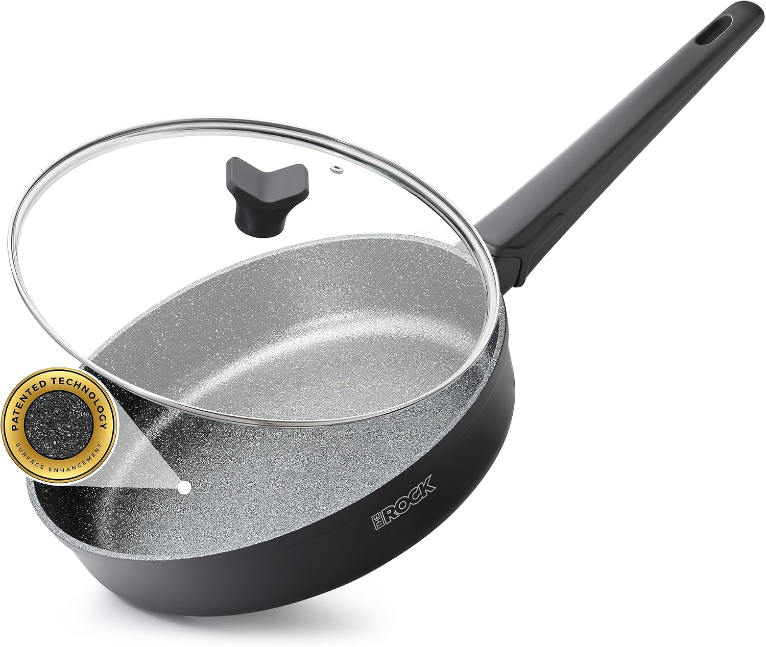 Ashenby SOHO 8-Inch Non Stick Frying Pan with Lid – Nothing Sticks, Never Warps, Granite Black