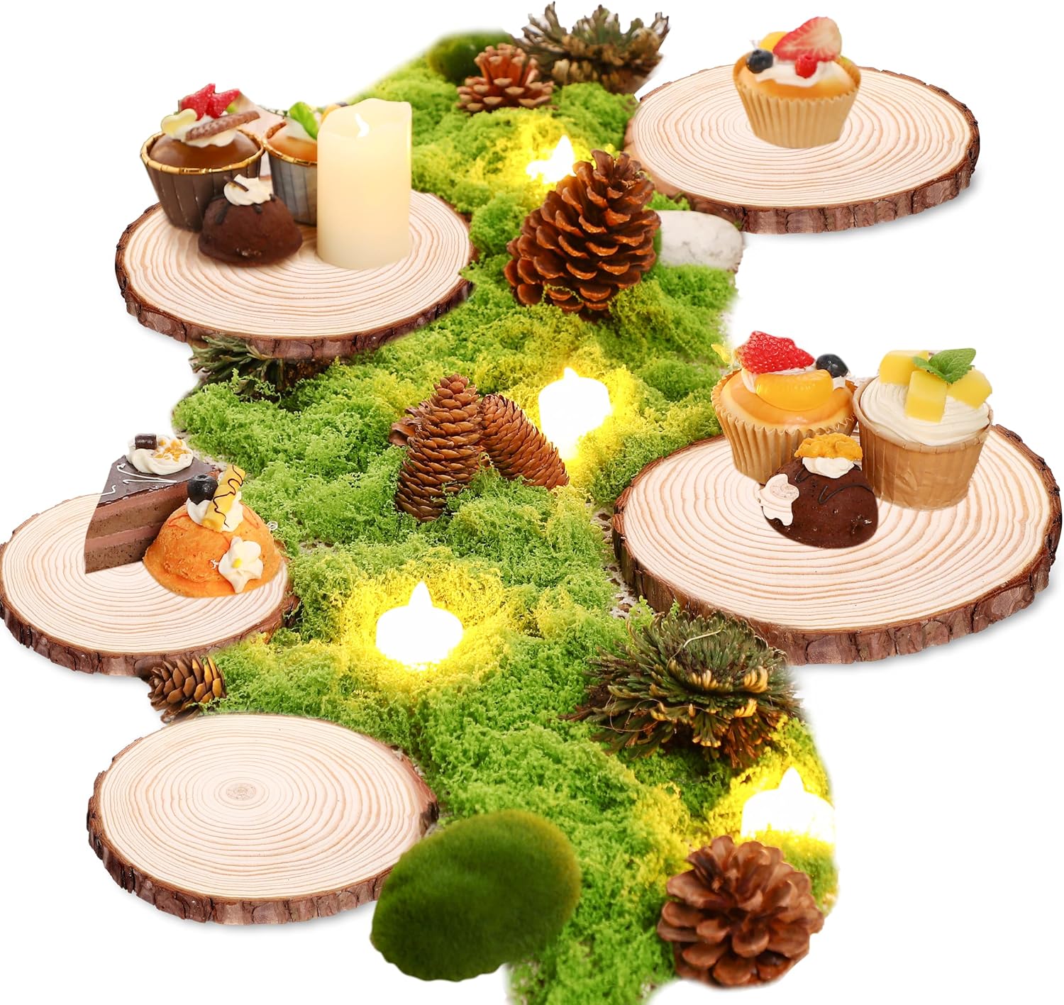 Ashenby 7 Pack Wood Table Centerpieces, 4. 7-5. 5'', 0.65 kg