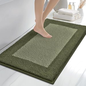 Aldernest Bathroom Rugs, 24" x 36" Soft Bath Rugs, Olive Green & Green
