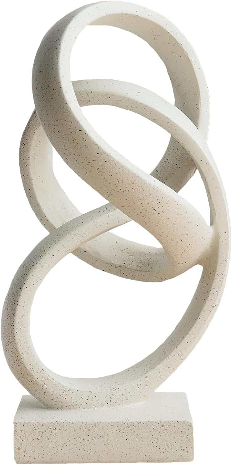 Aldernest 10" Modern Abstract Ribbon Decorative Sculpture, Knot Sculptures, Home Decor