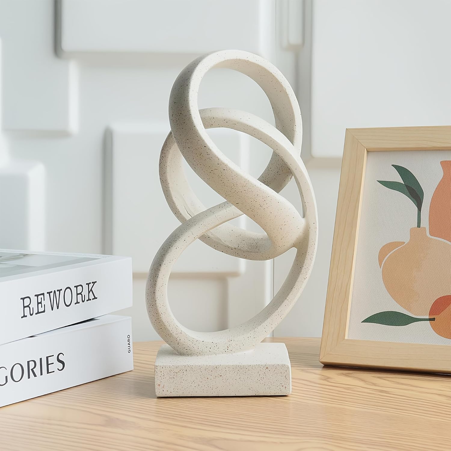 Aldernest 10" Modern Abstract Ribbon Decorative Sculpture, Knot Sculptures, Home Decor