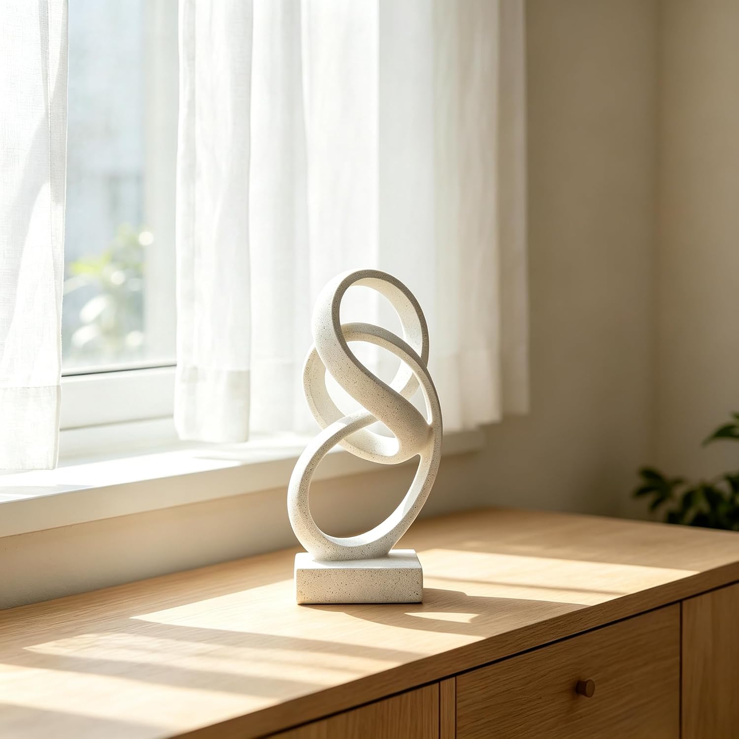 Aldernest 10" Modern Abstract Ribbon Decorative Sculpture, Knot Sculptures, Home Decor