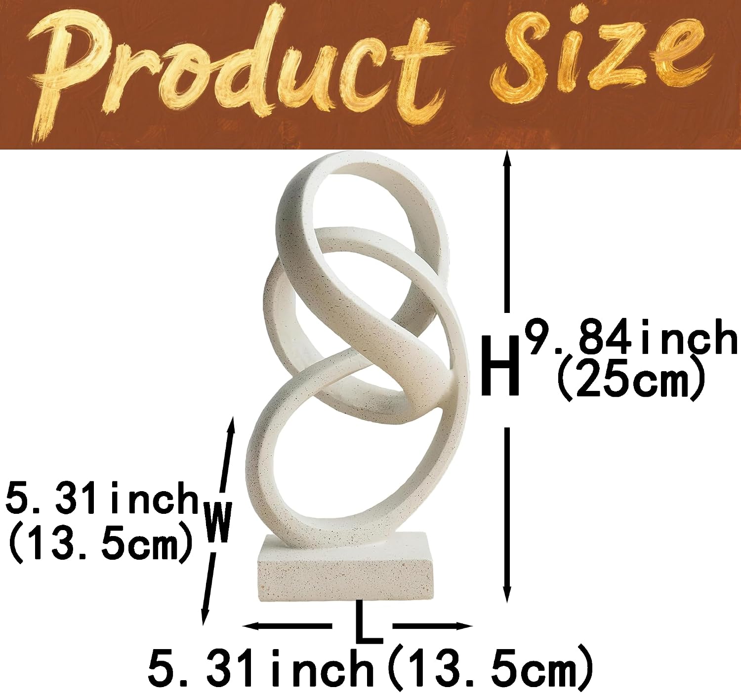 Aldernest 10" Modern Abstract Ribbon Decorative Sculpture, Knot Sculptures, Home Decor