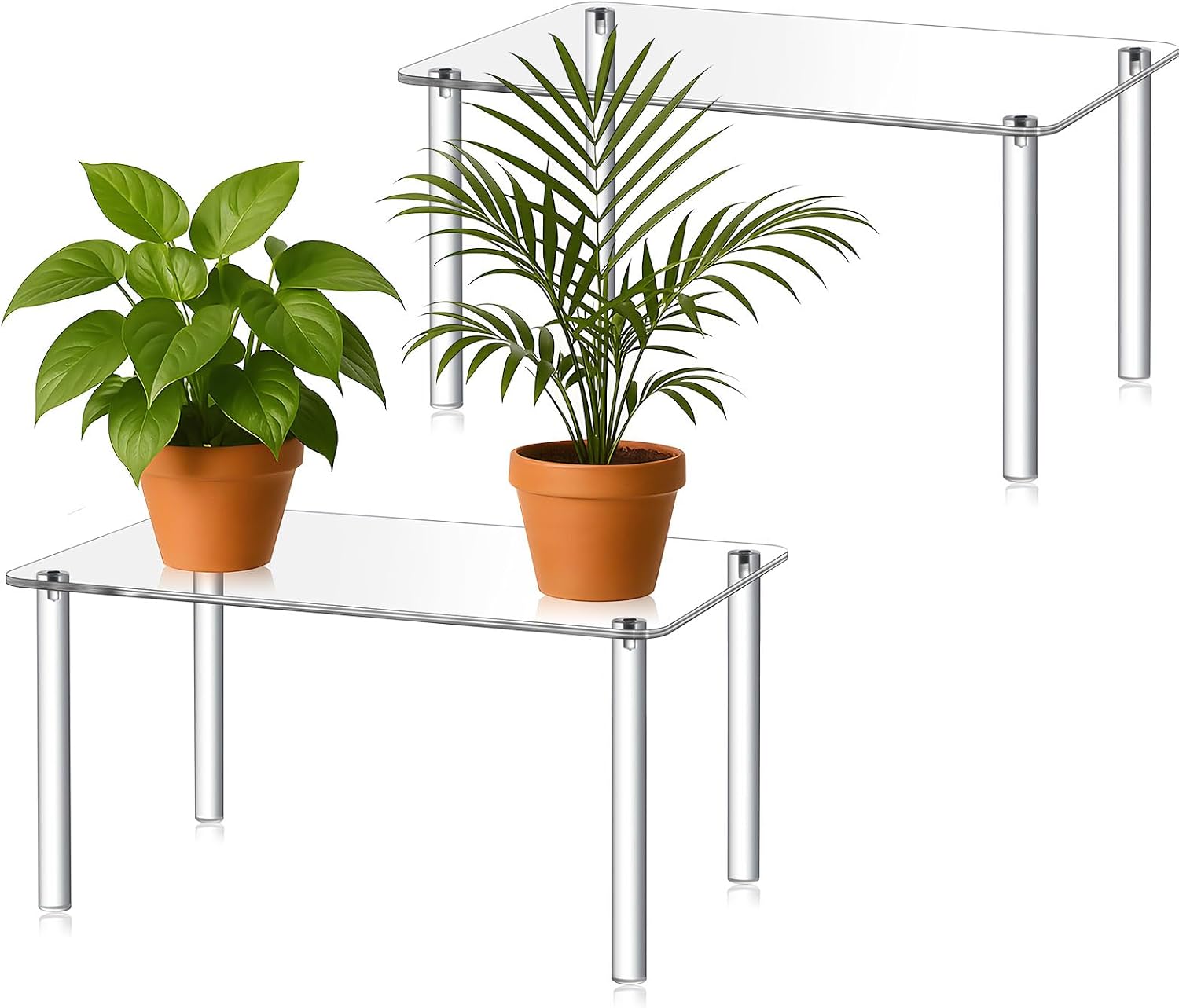 Aldernest 16 Inch Acrylic Risers Display Stands 4-leg Plant Stand, 2.5 pounds
