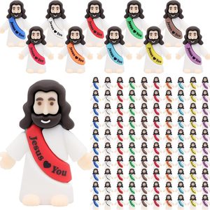 Barleyfield 100 Pcs Little Jesus Figures, Jesus Loves You Figures in Bulk, Party Favors