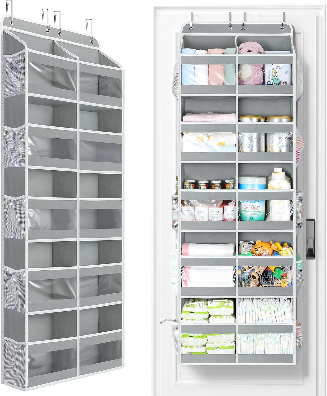 Aldernest 5-Tier Over The Door Organizer Dual-Column, 0.99 kg, Grey