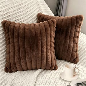 Aldernest 2 Pack 24x24 Pillow Cover Velvet Pillow Covers, Brown