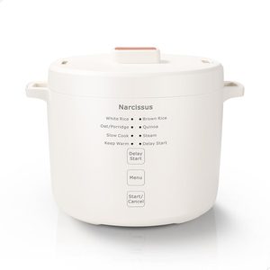 Aldernest 3.5-Cup Uncooked Rice Cooker for 1-3 People, Removable PFAS-Free Nonstick Pot, Rice White