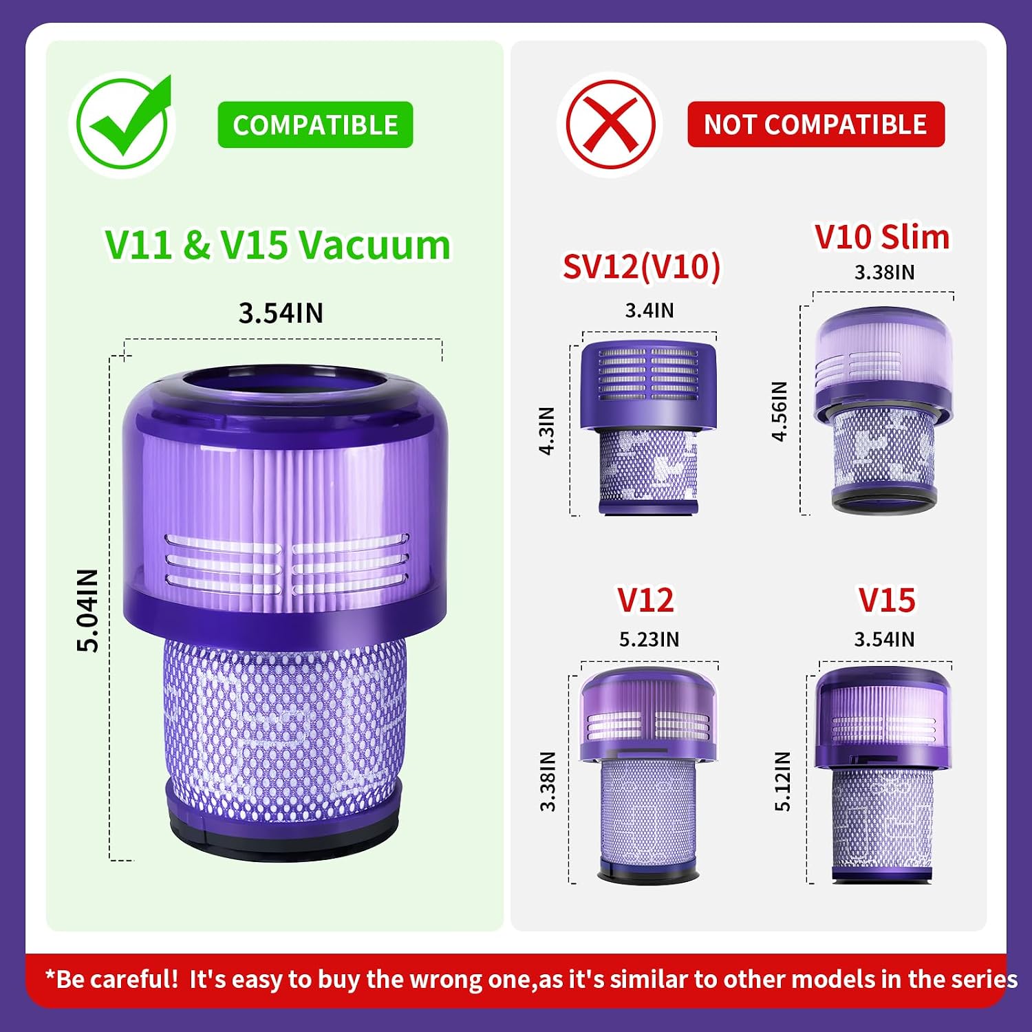 Barleyfield V11 V15 Vacuum Filters Replacement Compatible with Dyson V11 V15, 12 ounces