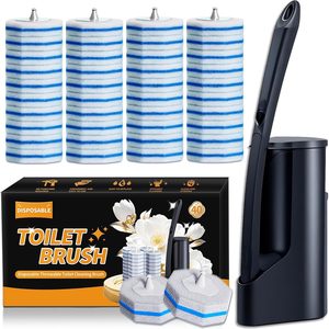 Aldernest Disposable Toilet Brush - Toilet Bowl Cleaner, Toilet Cleaning Supplies, Black