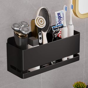 Aldernest Electric Toothbrush Holder, Toothbrush Holders wall Mounted, 3 Slot, Black