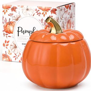 Aldernest Pumpkin Shaped Candle, Pumpkin Spice Scented Candles, Fall Candles Gifts, 8oz, 12.8 ounces, 9oz, Orange