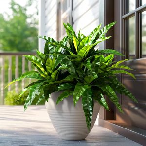 Birchmont 4 Pcs Artificial Greenery Stems Fake Bird Nest Fern Faux Branches Artificial Plants Realistic Fake Dracaena Realistic Plants for Indoor