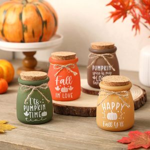 Birchmont 4 PCS Fall Tiered Tray Decor, Mini Mason Jars for Fall Table Decor